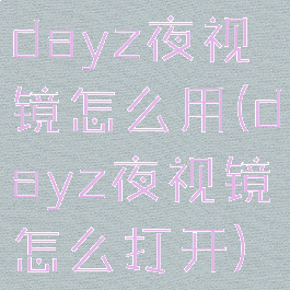 dayz夜视镜怎么用(dayz夜视镜怎么打开)