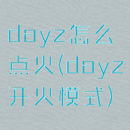 dayz怎么点火(dayz开火模式)