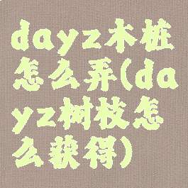 dayz木桩怎么弄(dayz树枝怎么获得)