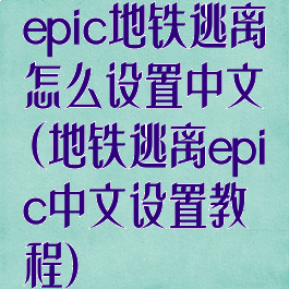 epic地铁逃离怎么设置中文(地铁逃离epic中文设置教程)