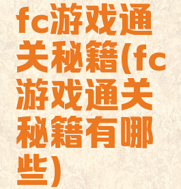 fc游戏通关秘籍(fc游戏通关秘籍有哪些)