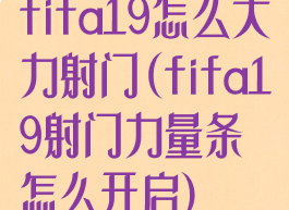 fifa19怎么大力射门(fifa19射门力量条怎么开启)