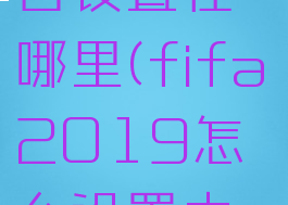 fifa19语言设置在哪里(fifa2019怎么设置中文)