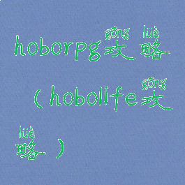 hoborpg攻略(hobolife攻略)