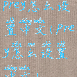 prey怎么设置中文(Prey怎么设置中文)