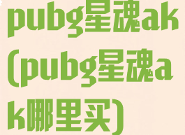 pubg星魂ak(pubg星魂ak哪里买)