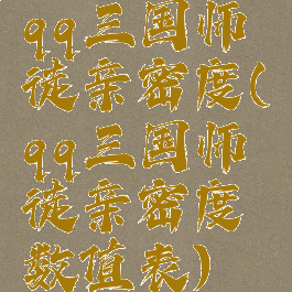 qq三国师徒亲密度(qq三国师徒亲密度数值表)