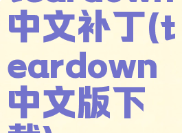 teardown中文补丁(teardown中文版下载)