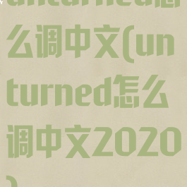 unturned怎么调中文(unturned怎么调中文2020)