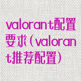 valorant配置要求(valorant推荐配置)